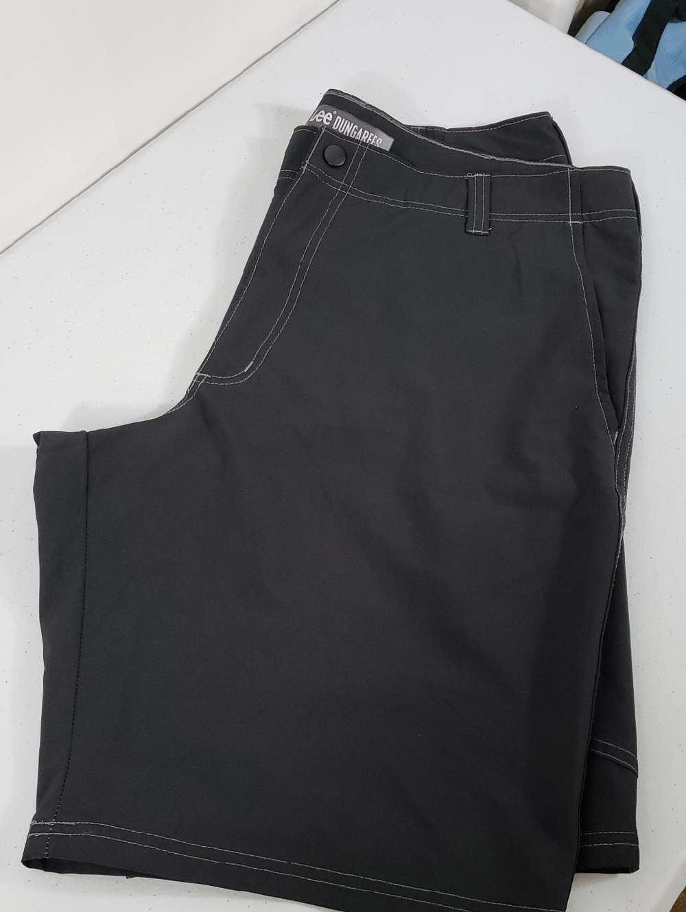 Black LEE DUNGAREES 36 Shorts with Contrast Stitching